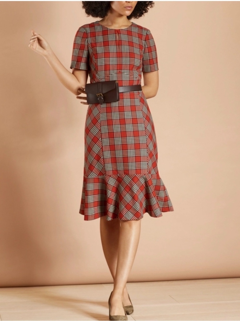 Brooks Brothers Plaid Flounce Hem Dress
